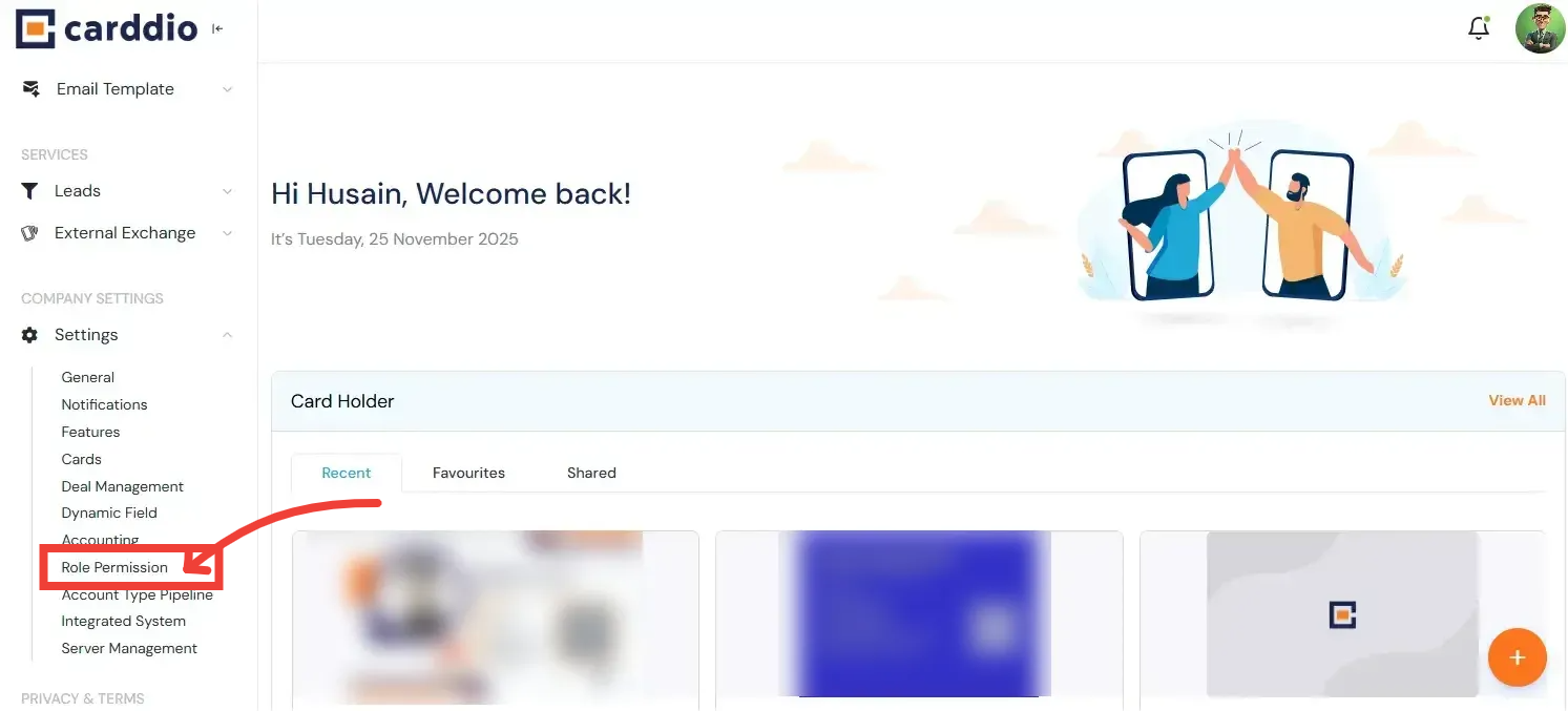 Sidebar Navigation to Role Permission