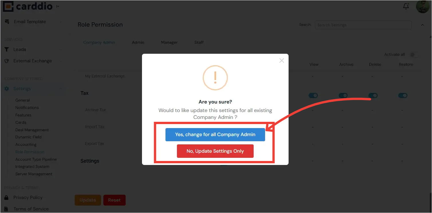 Confirmation Modal with Options