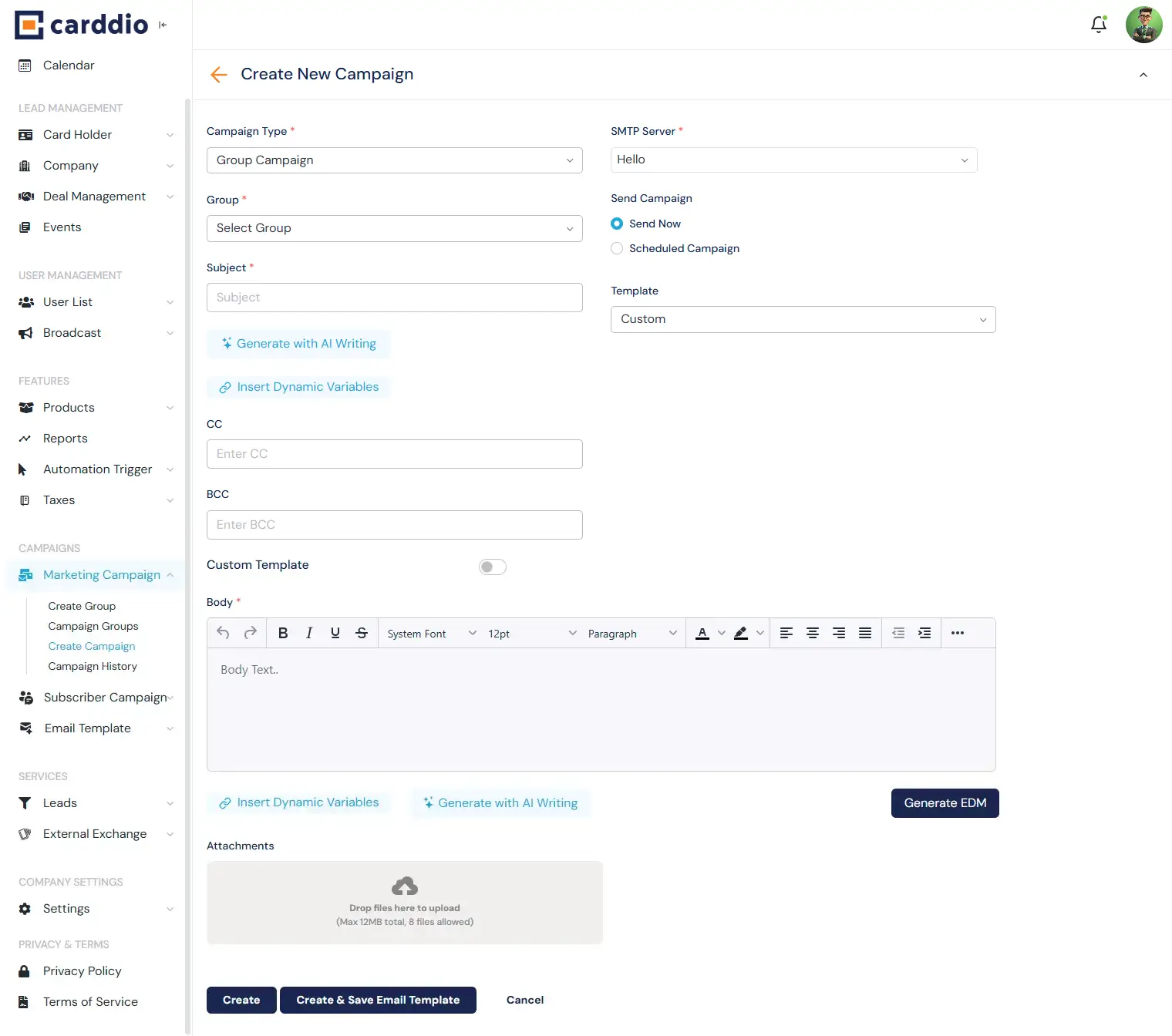 Email Composition Area