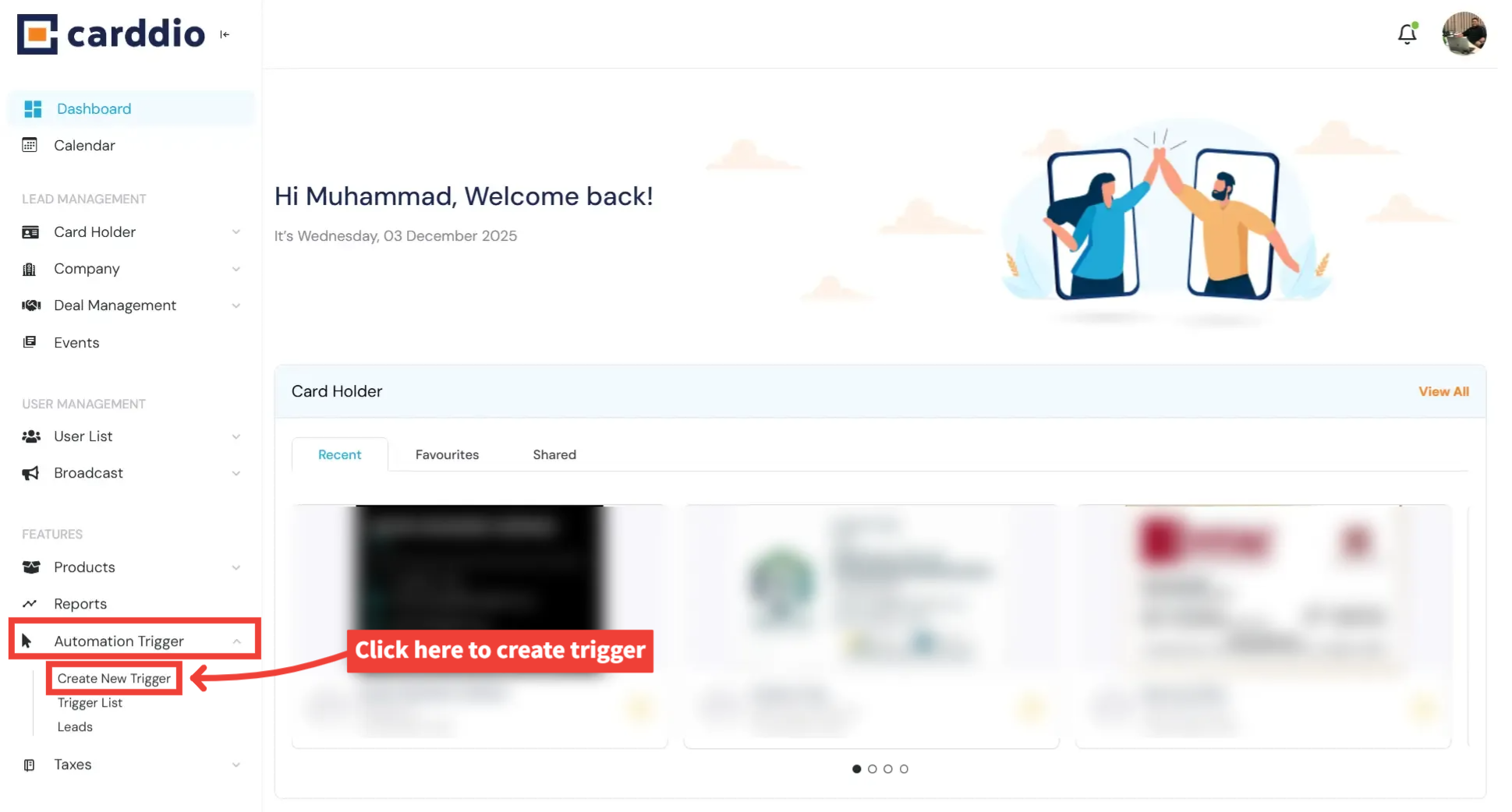 Navigate to Create Trigger